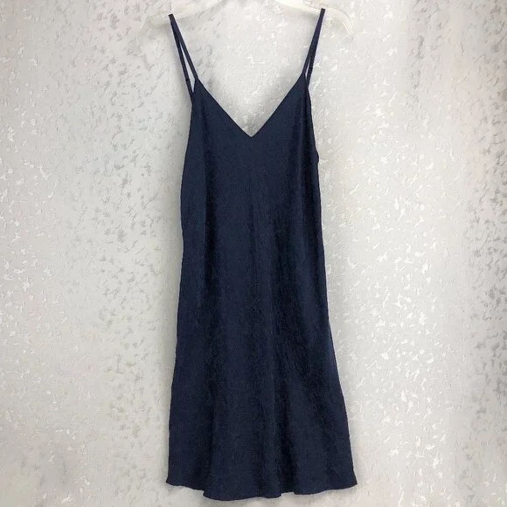 August Silk Elegant Navy Slip Dress